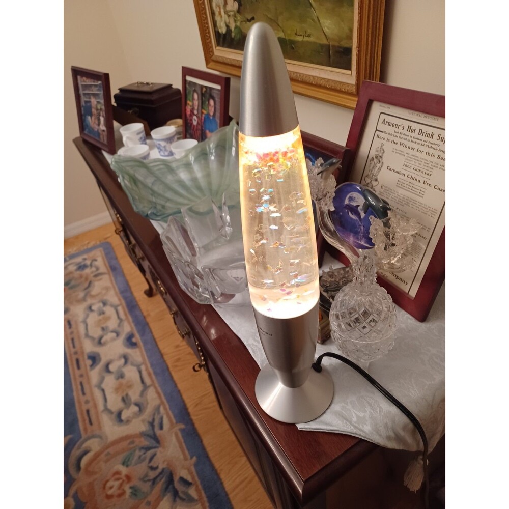 Mini Crystal Lamp 16" Lava Style Lamp KL 219 MULTIPLE COLORS SILVER